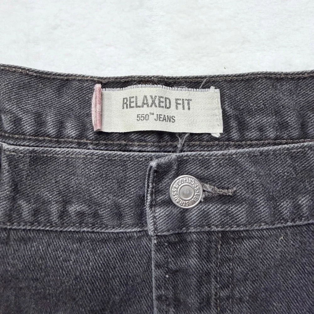 Levi's Jeans 550 Relaxed Fit‎ Black Tapered Leg Denim W38 L30